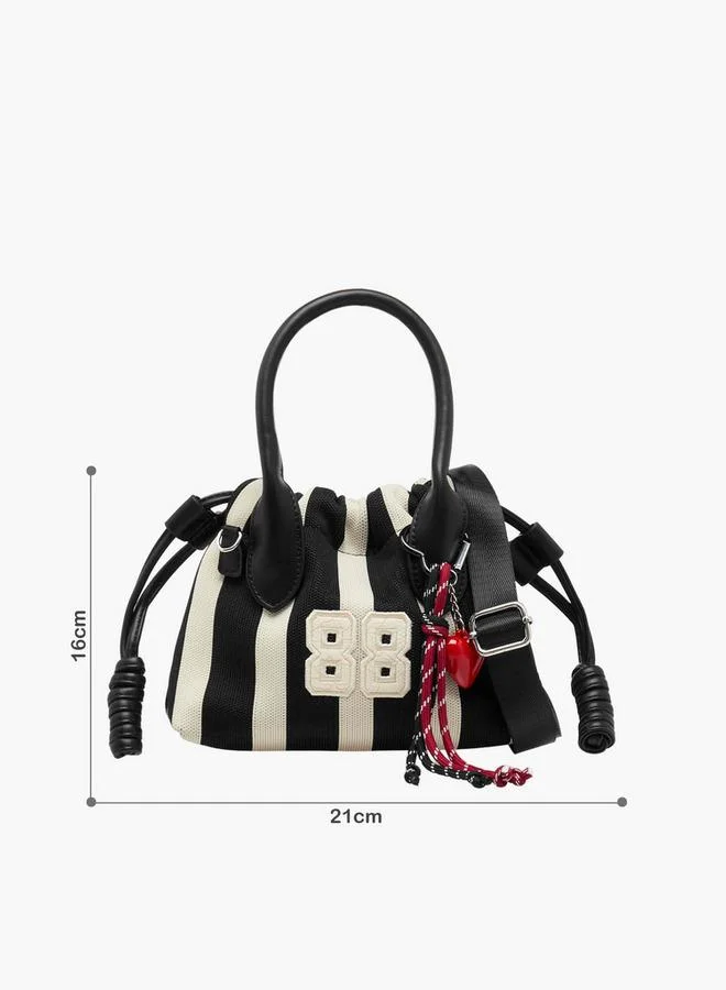 ميسي حقيبة يد مخططة بحزام قابل للفصل